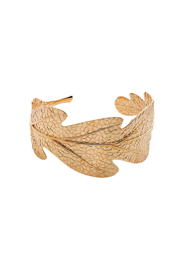 karen walker Oak Leaf Cuff Gold