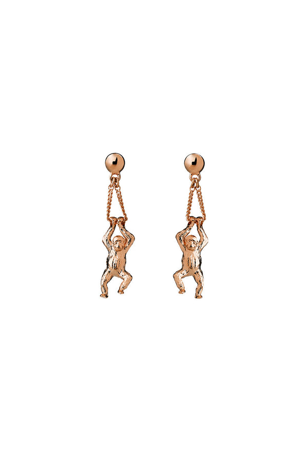 karen walker Orangutan Earrings Rose Gold