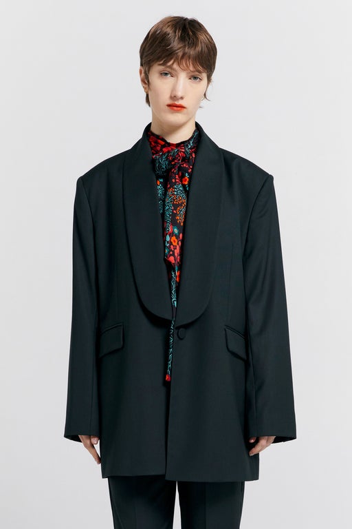 karen walker Oversized Dinner Jacket Dark Green