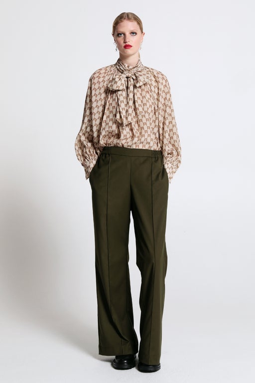 karen walker Palazzo Lounge Pants Olive