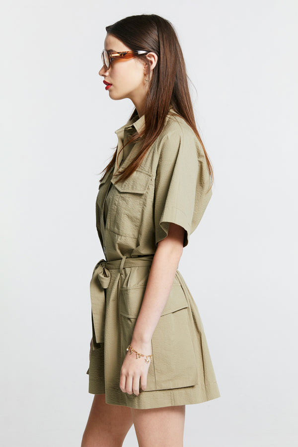 Karen Walker Parkside Jumpsuit Herb Green
