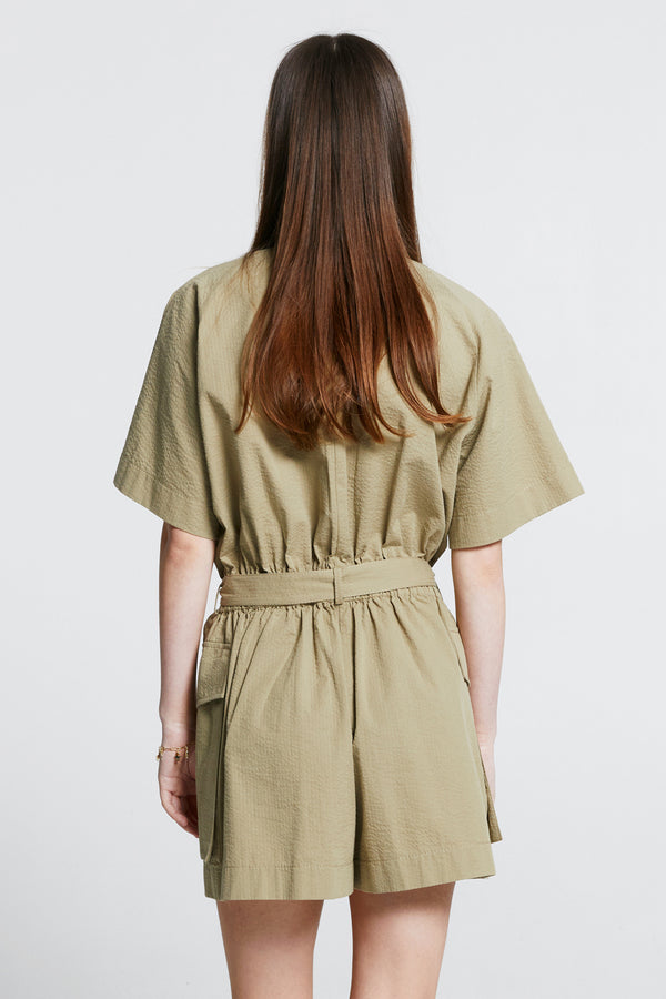 Karen Walker Parkside Jumpsuit Herb Green