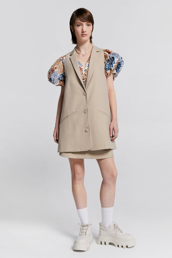 Karen Walker Pavilion Gilet Oat