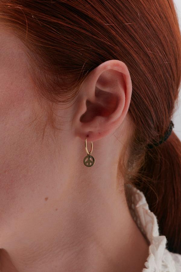 Karen Walker Peace Hoop Earrings Gold