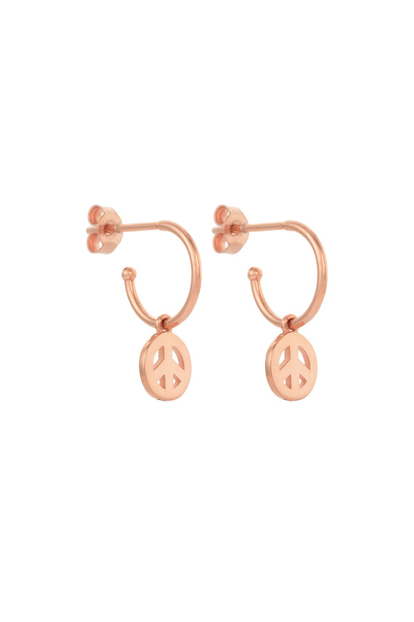 Karen Walker Peace Hoop Earrings Rose Gold