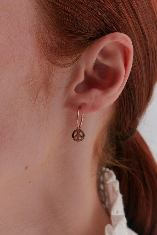karen walker Peace Hoop Earrings Rose Gold