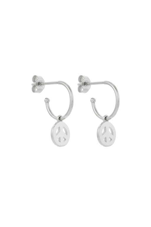 Karen Walker Peace Hoop Earrings Silver