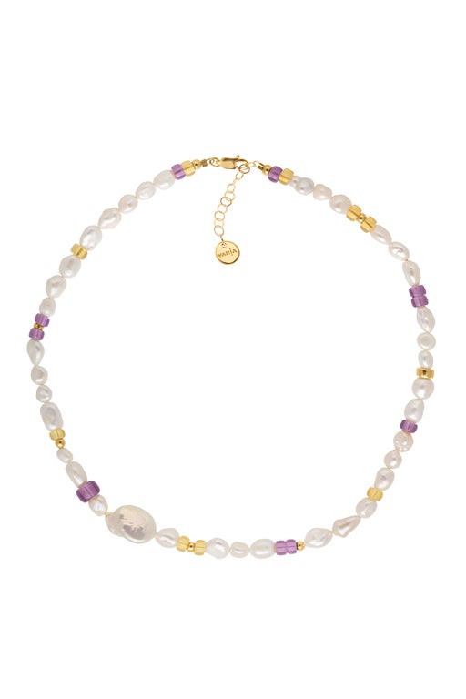 Karen Walker Pearl With Czech Glass Necklace