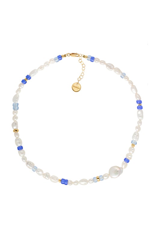 Karen Walker Pearl With Czech Glass Necklace