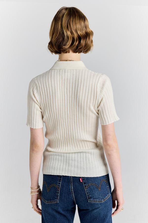 Karen Walker Peony Cashmere Polo Off-White