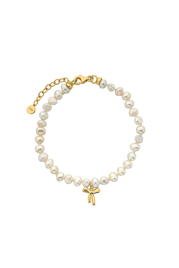 Karen Walker Petite Bow With Pearls Bracelet Gold