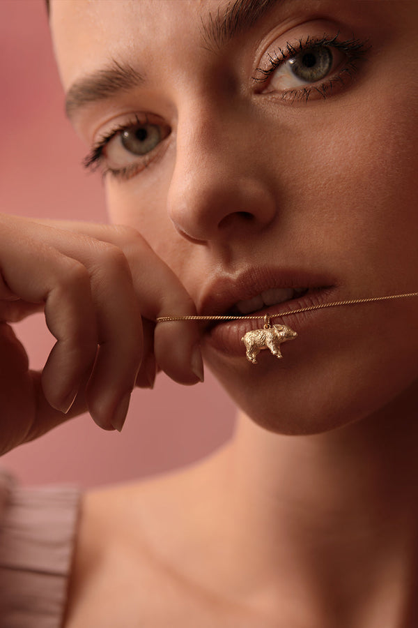 Karen Walker Pig Necklace Gold