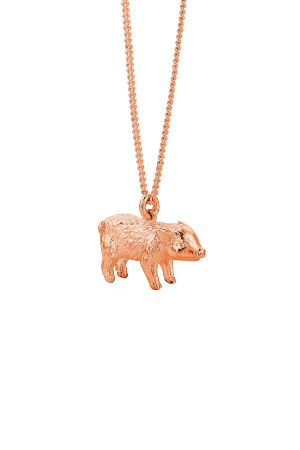 karen walker Pig Necklace Rose Gold