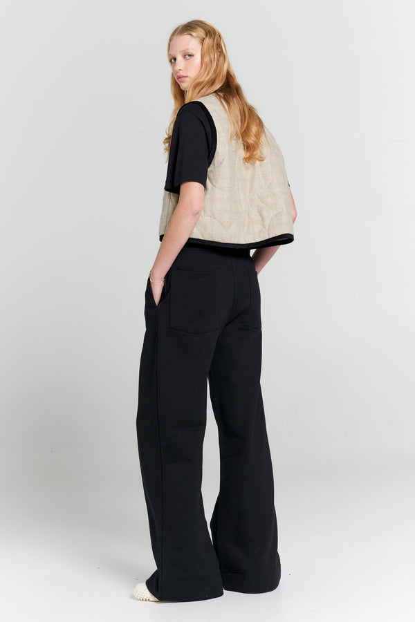 Karen Walker Pin Tuck Track Pants Black