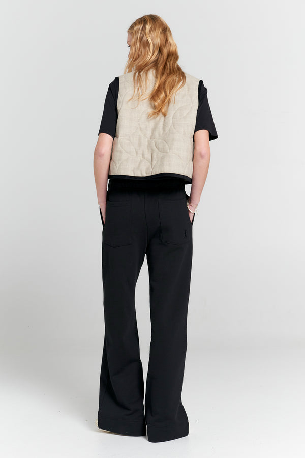 Karen Walker Pin Tuck Track Pants Black