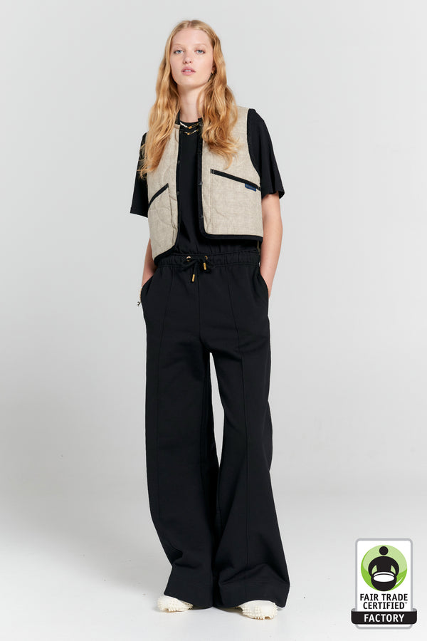 karen walker Pin Tuck Track Pants Black