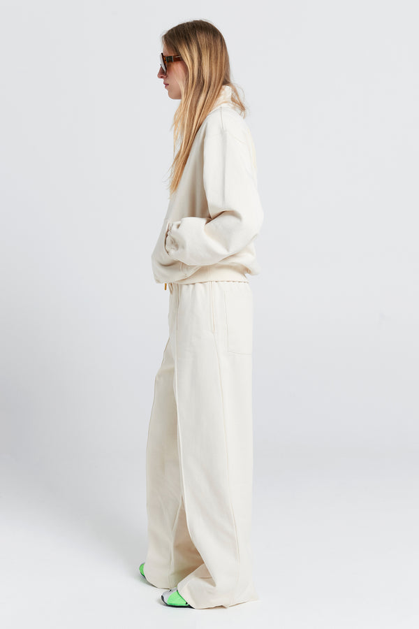 Karen Walker Pin Tuck Track Pants Ecru