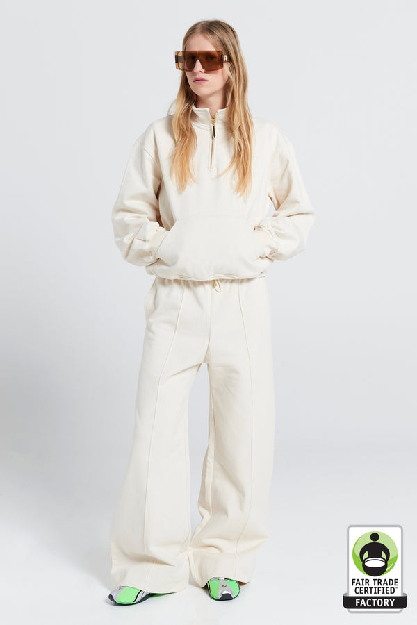 karen walker Pin Tuck Track Pants Ecru