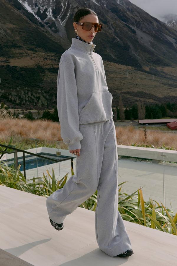 karen walker Pin Tuck Track Pants Grey Marle