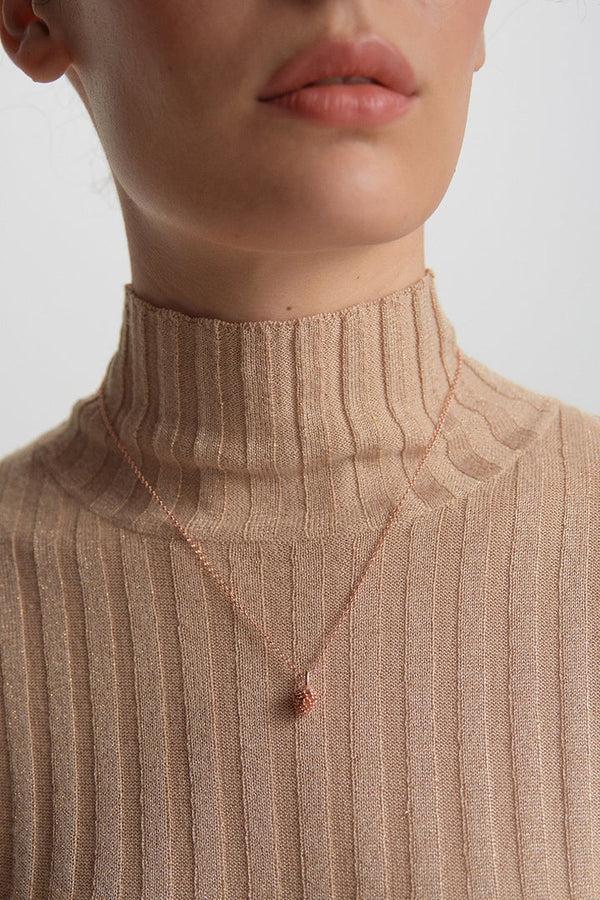 Karen Walker Pinecone Necklace Rose Gold
