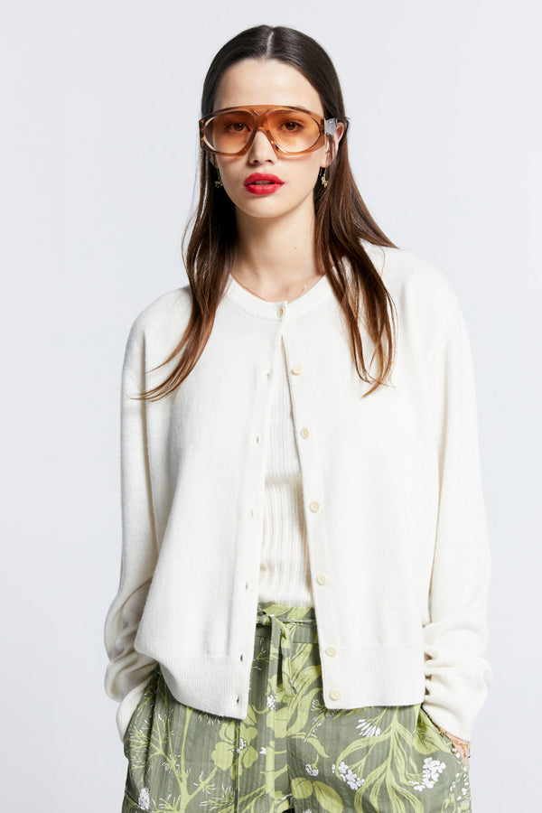 Karen Walker Posy Cashmere Cardigan Off-White