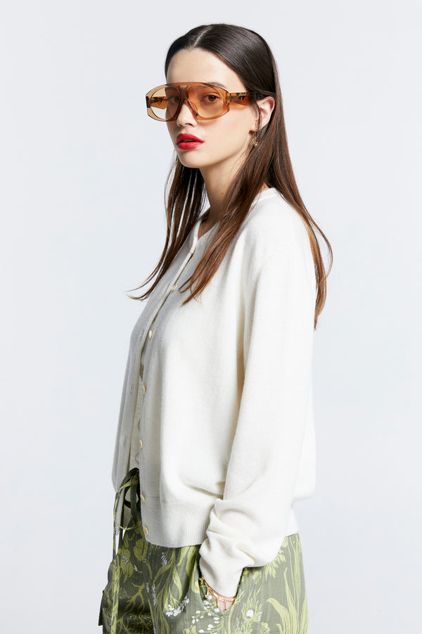 Karen Walker Posy Cashmere Cardigan Off-White