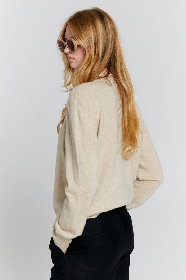 Karen Walker Posy Cashmere Cardigan Stone Marle