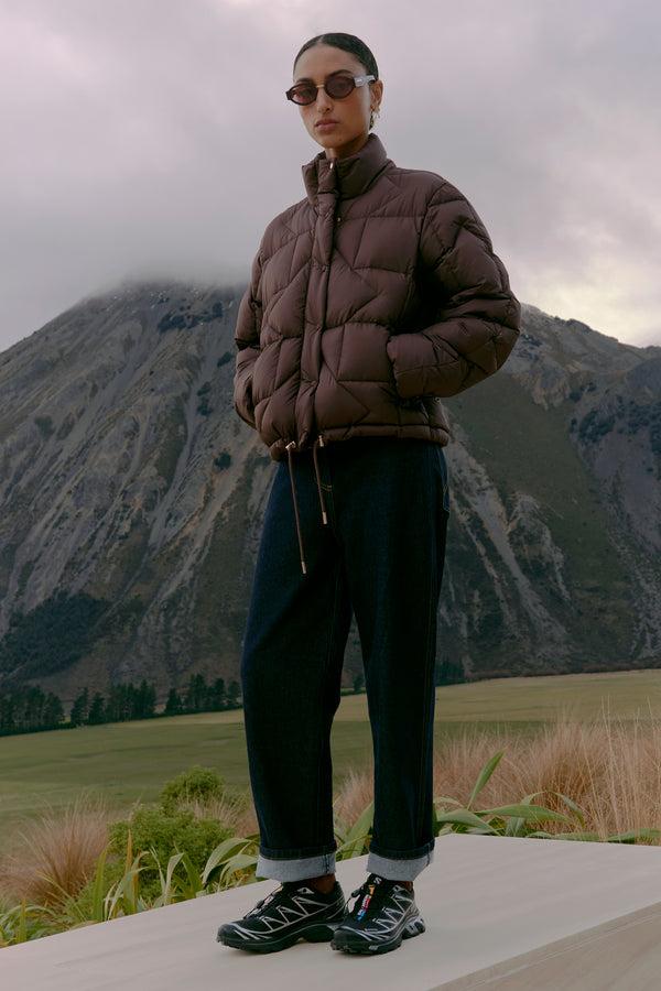 karen walker Quest Monogram Down Puffer Mahogany