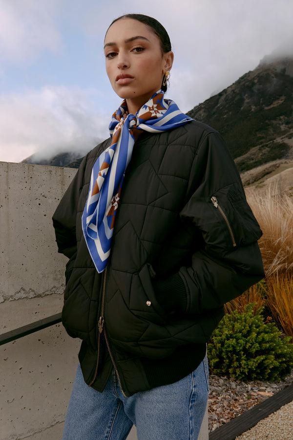 Karen Walker Quilted Bomber Jacket Black