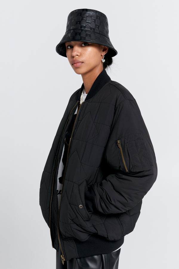 Karen Walker Quilted Bomber Jacket Black