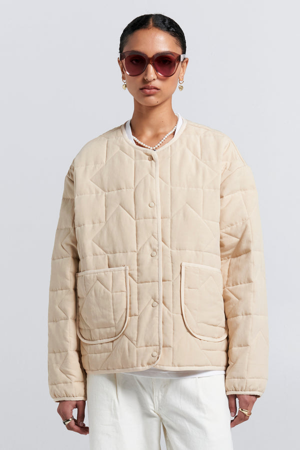 karen walker Quilted Drift Jacket Natural