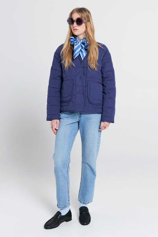 karen walker Quilted Drift Jacket Navy