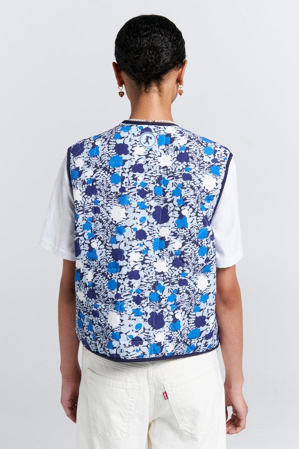 Karen Walker Quilted Drift Vest Blue Multi