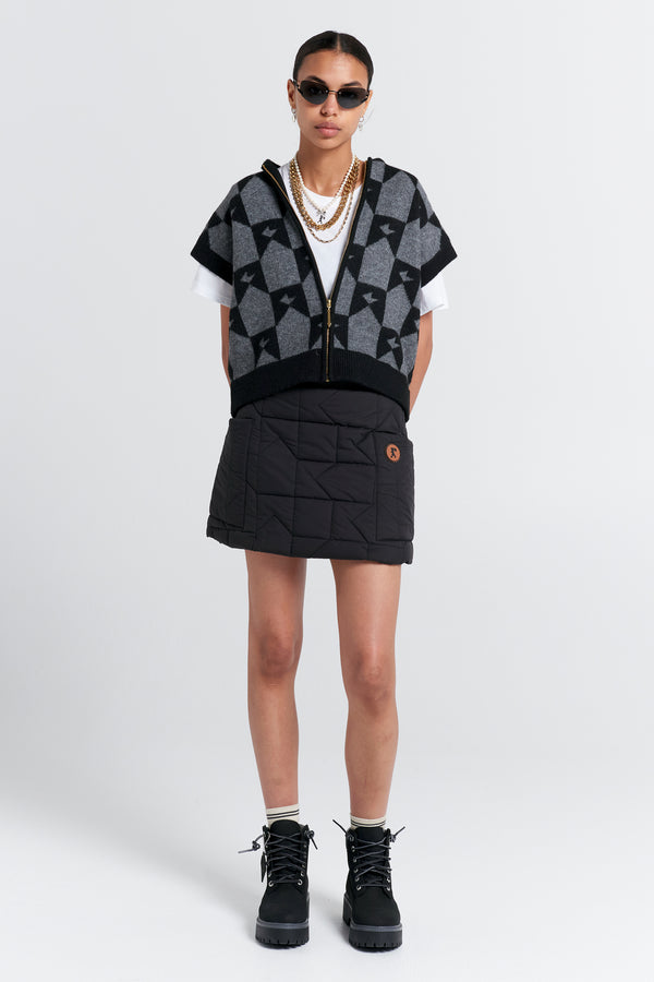 Karen Walker Quilted Monogram Skirt Black