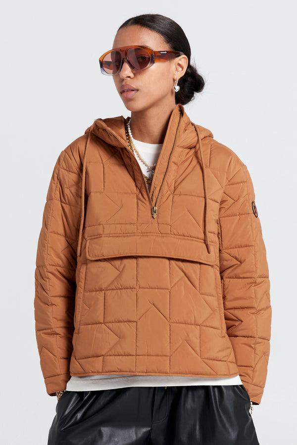 Karen Walker Quilted Rover Pullover Dark Tan