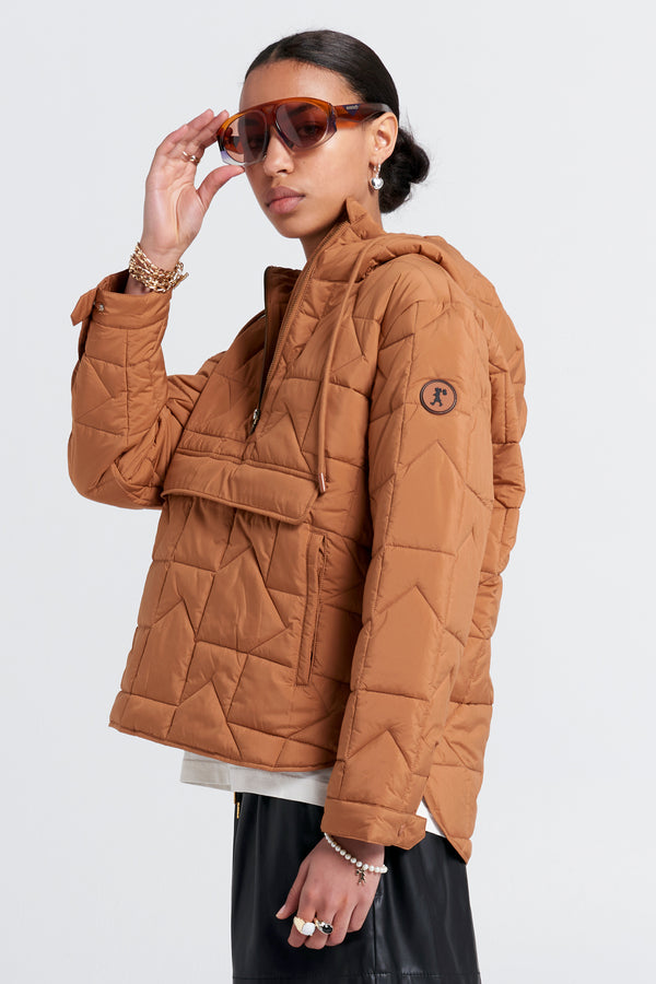 Karen Walker Quilted Rover Pullover Dark Tan