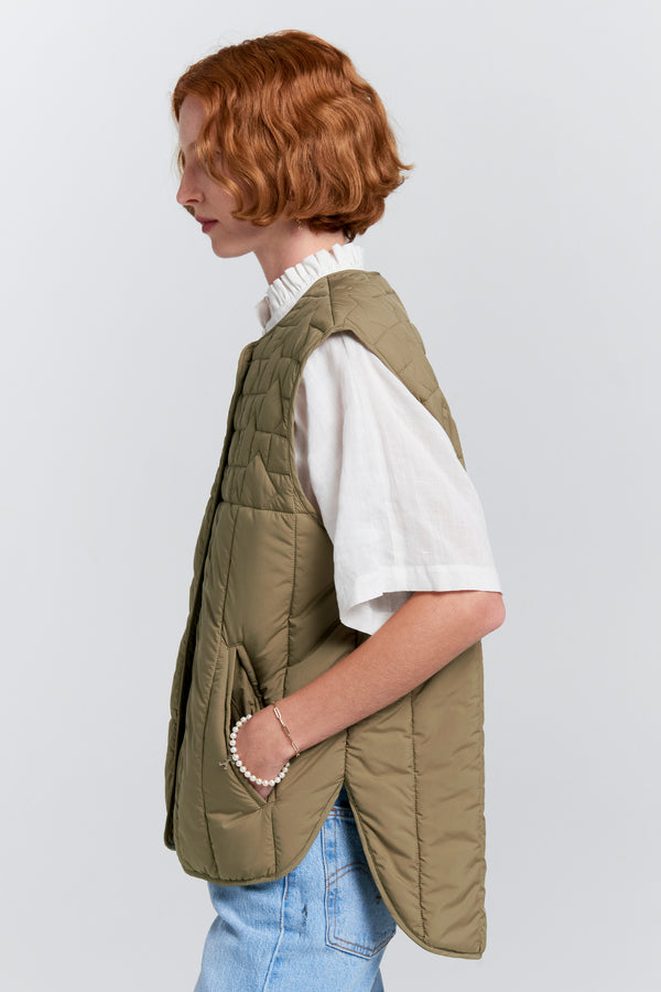 Karen Walker Quilted Voyager Vest Herb Green