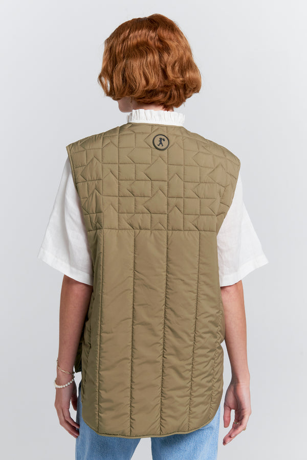 Karen Walker Quilted Voyager Vest Herb Green