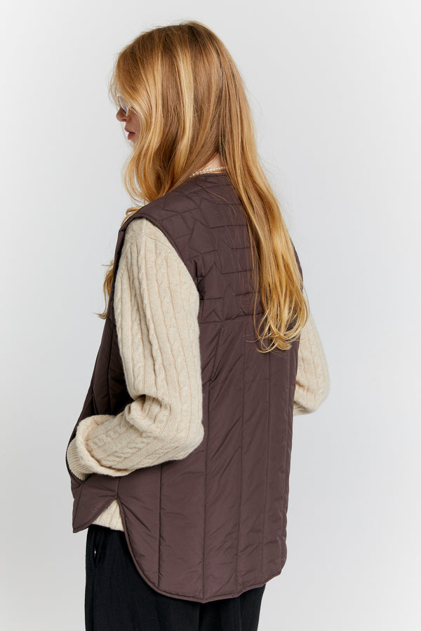 Karen Walker Quilted Voyager Vest Mahogany