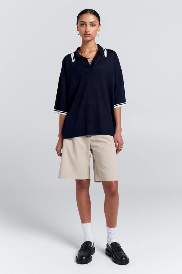 Karen Walker Relax Knit Polo Navy