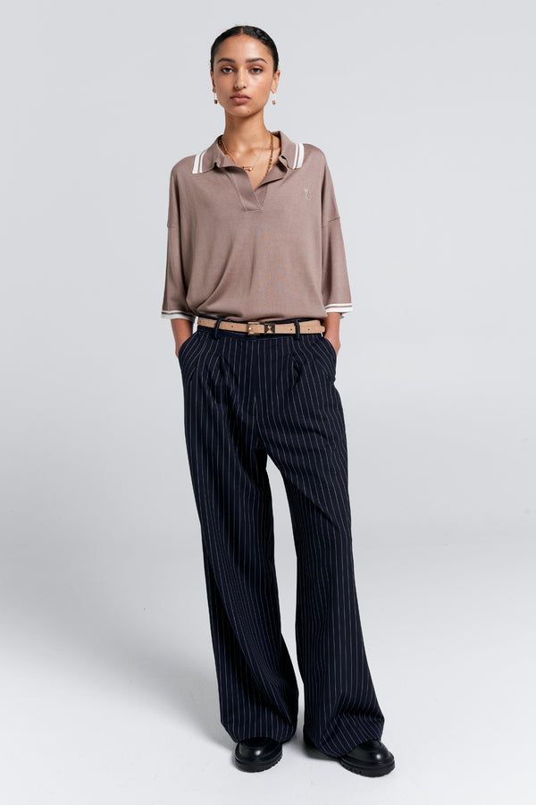 Karen Walker Relax Knit Polo Taupe