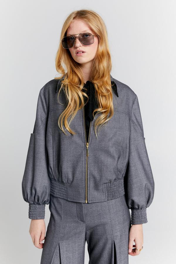 karen walker Rider Bomber Jacket Charcoal
