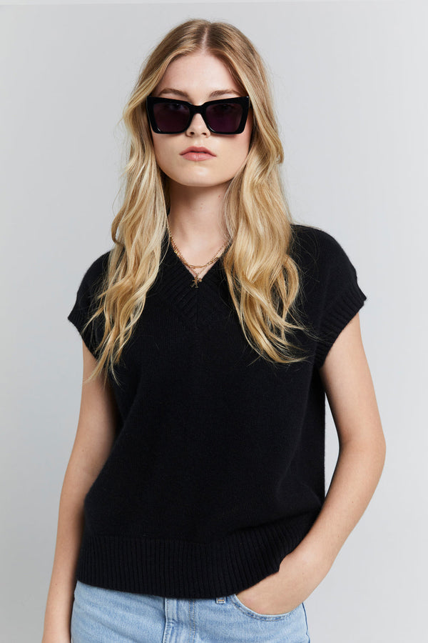 karen walker Robyn Cashmere Vest Black