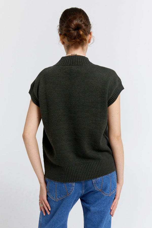 Karen Walker Robyn Cashmere Vest Hunter Green