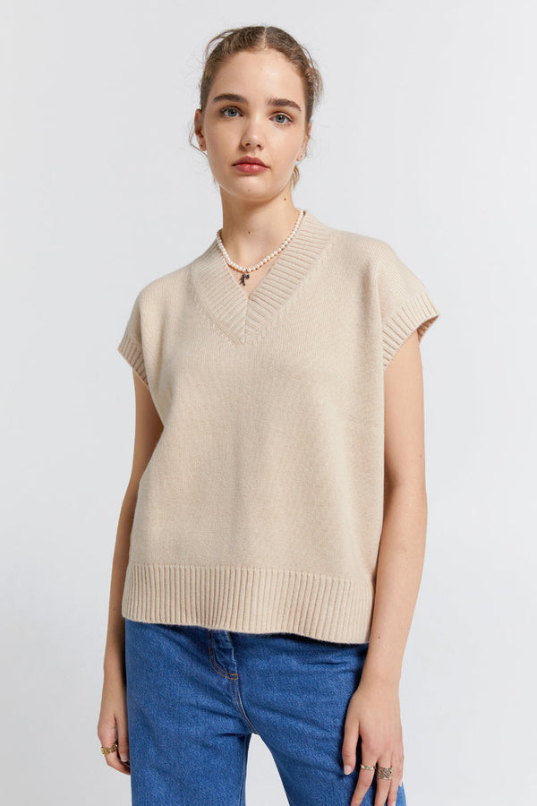 Karen Walker Robyn Cashmere Vest Oat