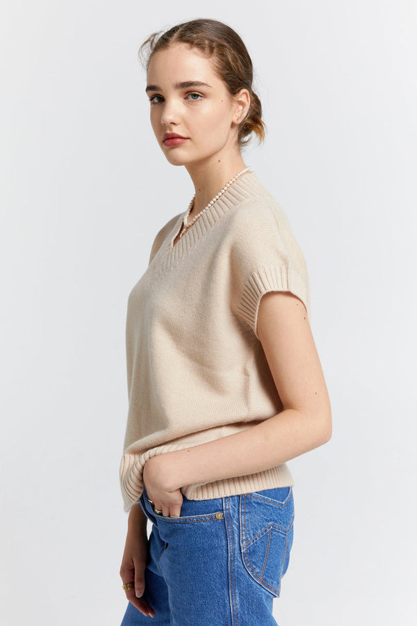 Karen Walker Robyn Cashmere Vest Oat