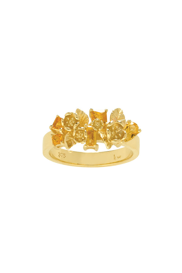 karen walker Rock Garden Flowers Ring Gold & Citrine