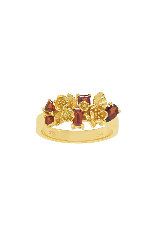 karen walker Rock Garden Flowers Ring Gold & Garnet