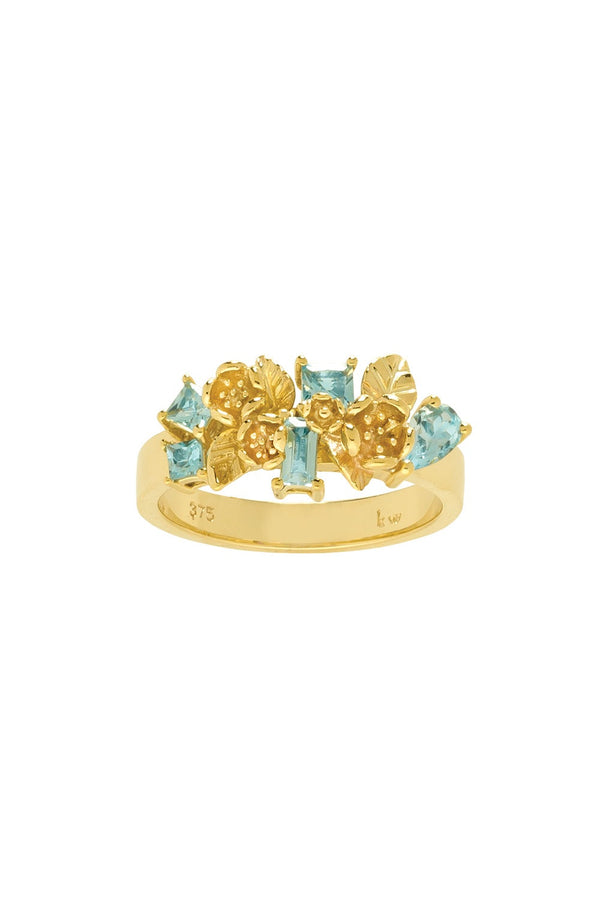 karen walker Rock Garden Flowers Ring Gold & Topaz