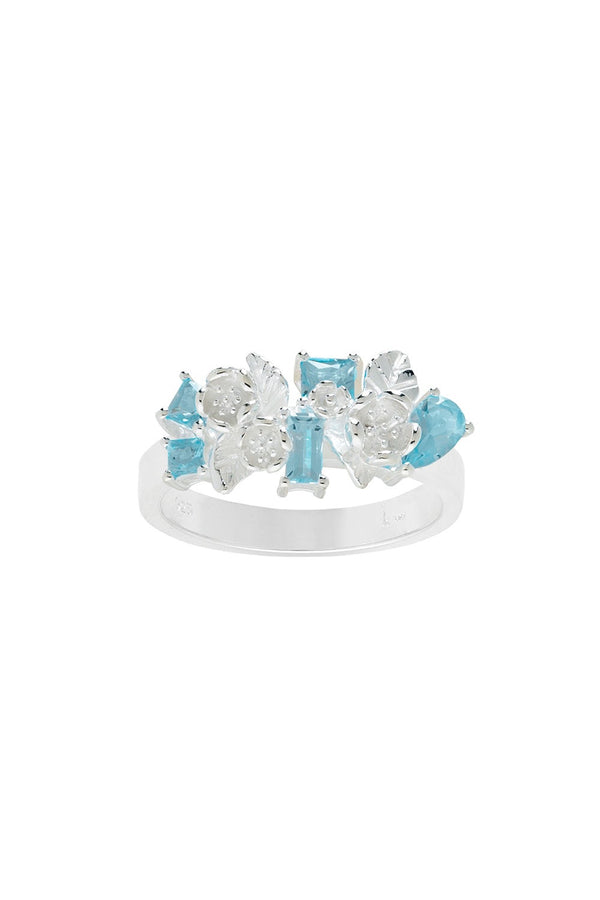 karen walker Rock Garden Flowers Ring Silver & Topaz
